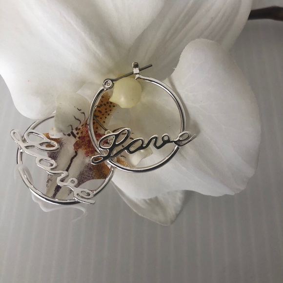 Women’s Hoop Love Earrings - Picture 5 of 6